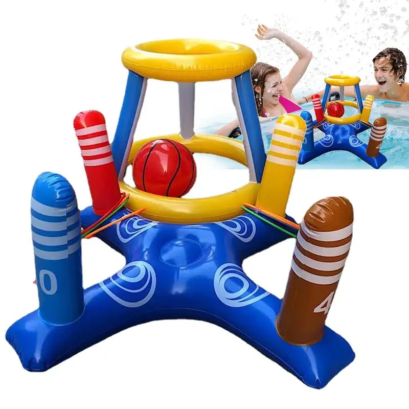 Swimming Pool Beach accessories Inflatable Ring Throwing Ferrule Game Set Floating Toys Beach Fun Summer Water toys