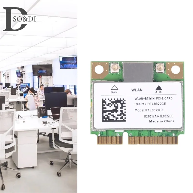 1Pcs 1200Mbps RTL8822CE Mini PCIe WiFi Card Wireless WiFi Card 802.11AC Bluetooth-compatible 5.0 WiFi Card Wireless Card