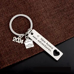 2025 2024 2023 New Home Housewarming Keychain Pendant Metal New Home New Adventures Key Chains Keyrings Housewarming Gift