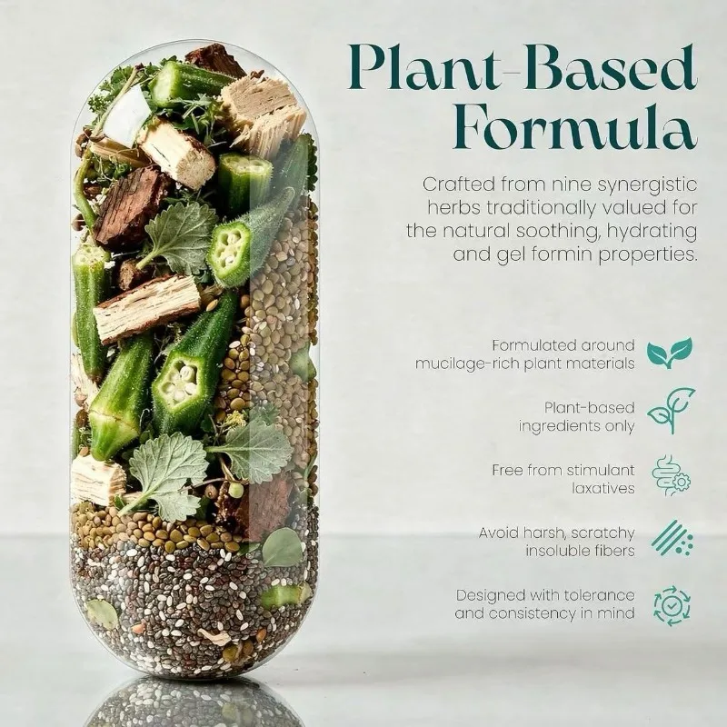 2000mg Herbal Plant Capsules Containing Slippery Elm and Cotton Candy Roots - Digestive and Intestinal Health Support