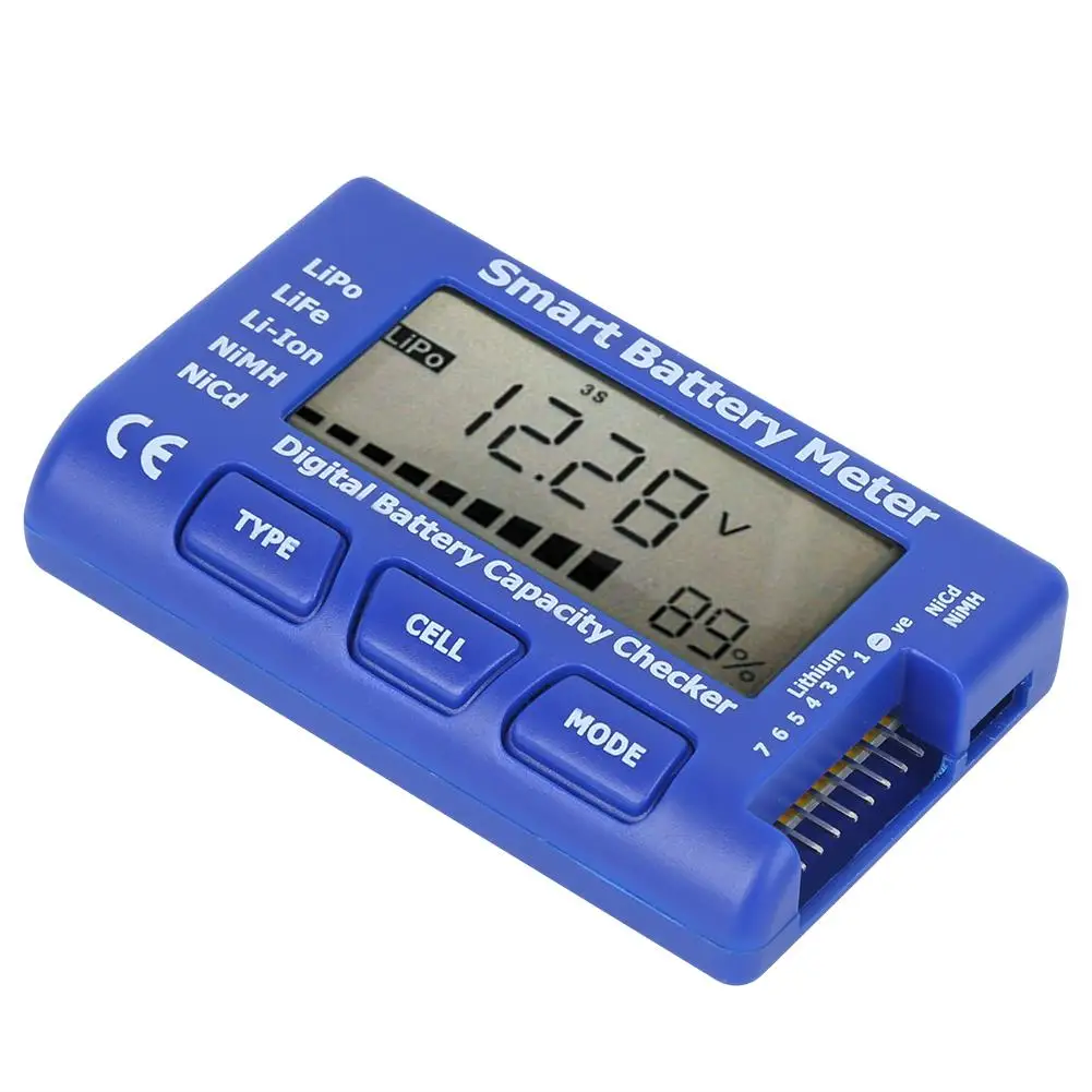 5-in-1 slimme digitale batterijmeter - capaciteitscontrole, ESC/servo/PPM-tester met LCD-achtergrondverlichting