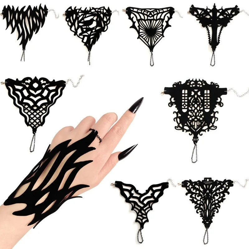 

Браслет в готическом стиле, бархатный, для Хэллоуина, косплея, сексуальный, для женщин, для сценических выступлений, эротическая цепочка на палец, коллекция.