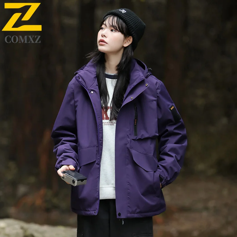 

EiAO Jacket Men's Outdoor Hooded Waterproof Windproof Loose Fit Casual Coat for Hiking Camping Fishing Multi-Pocket Techwear2025