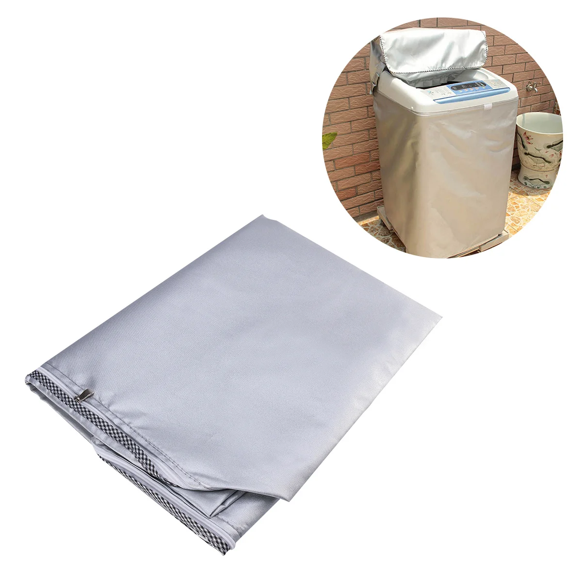 

Washing Machine Cover Waterproof Sunscreen Dustproof Heavy Duty Thicker Material Smooth Zipper Fits Most Top-Load Washer Dryer