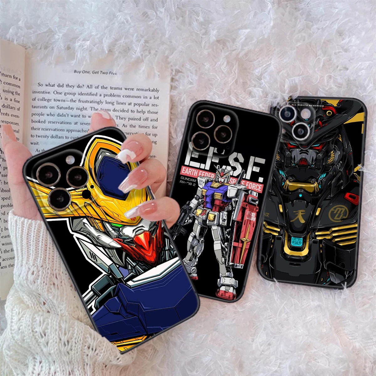 Funda de silicona suave de dibujos animados G-Gundam para iPhone 16 15 14 Plus 13 12 11 X XS XR Pro Max SE