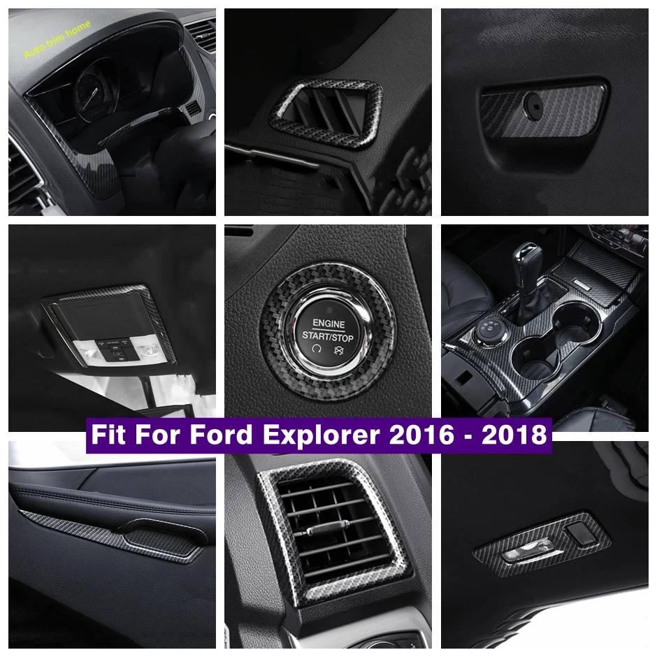 

Window Lift Button / Inner Armrest Box / Air Outlet AC Vent Frame / Gear Shift Panel Cover Trim For Ford Explorer 2016 - 2018