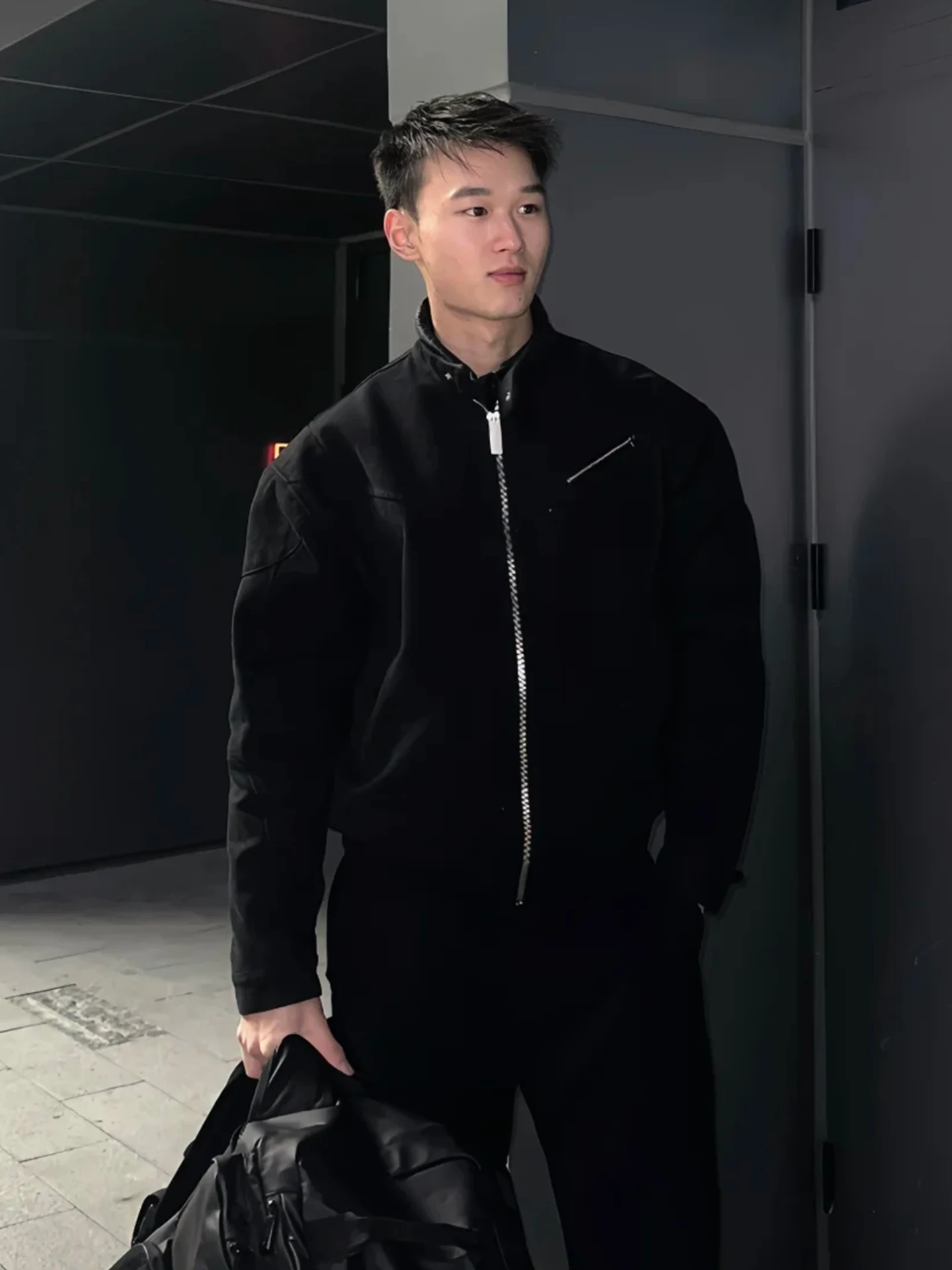 

Waed Heavyweight Harington ort Jaet Cleanfit Canvas Pattern Zipper Decorated Loose Fit Youth Spring Autumn Men's...