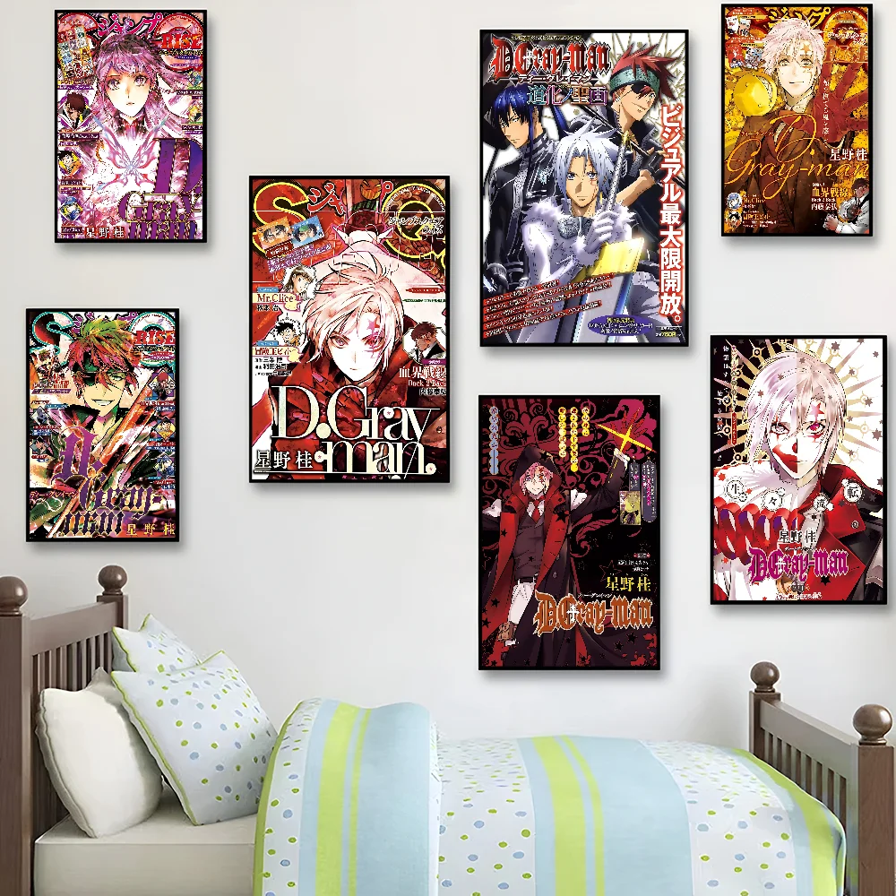Póster de Anime japonés D-D G-Gray Man, carteles Retro de arte de pared de calidad HD pegajosos para decoración de habitación Kawaii del hogar