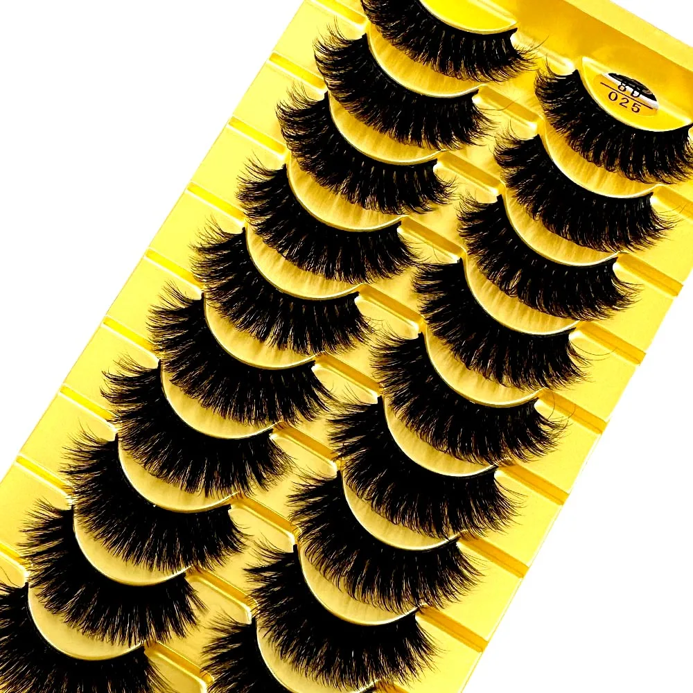 Neue 10 Paar 3D Faux Nerz Falsche Wimpern Natürliche Lange Flauschige Wimpern Wispy Make-Up Schönheit Verlängerung Kurze Gefälschte Wimpern – Detail 6