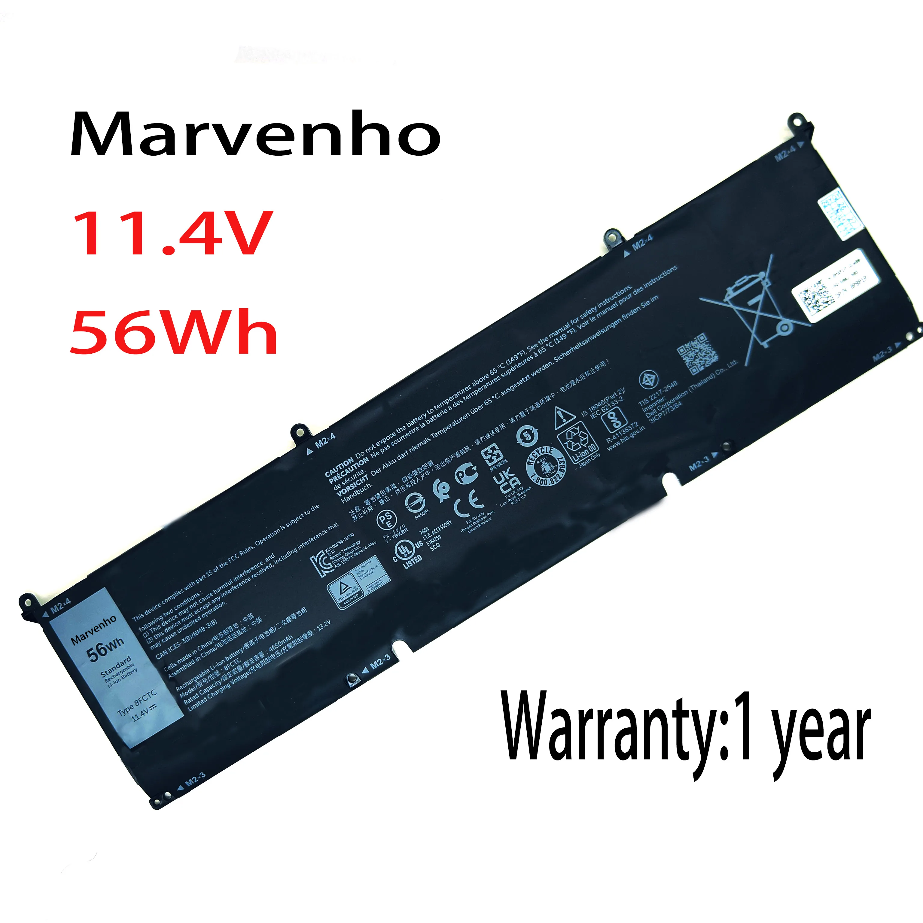 Marvenho New 56Wh 11.4V 4650mAh 8FCTC Replacement laptop Battery for DELL Alienware M15 M17 R3 R4 R7 XPS 15 9500 Inspiron 15 16