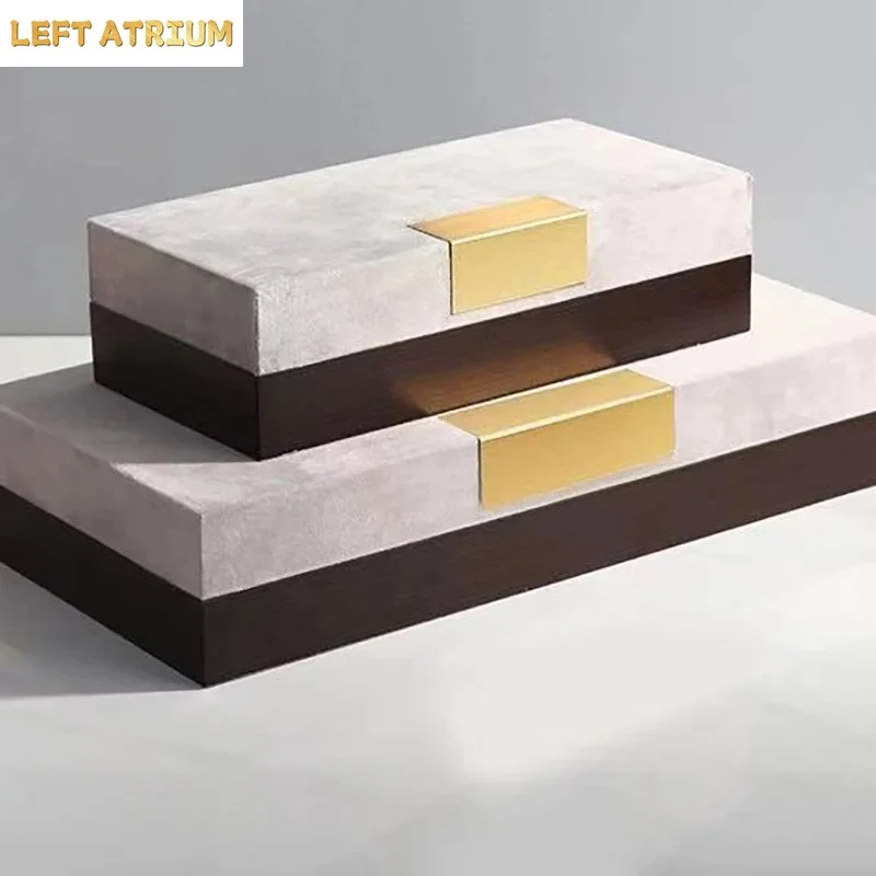 Minimalist Leather Jewelry Boxes Cosmetic Jar Dresser Table Desk Decoration Exquisite Jewelry Ring Earrings Necklace Storage Box