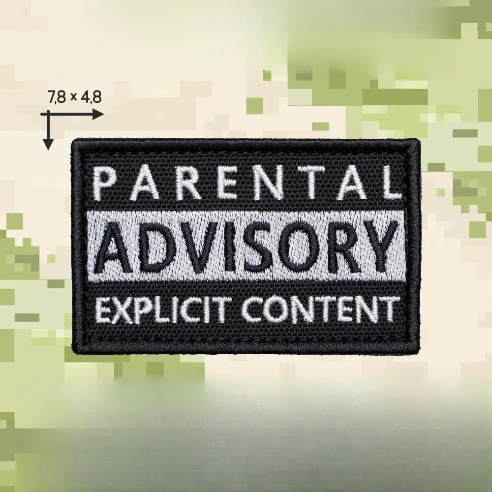 "Parental Advisory" Tactical Morale Embroidery Patch Hook&Loop Patch Military Army Badge Armband Backpack Vest Stickers - Image 5