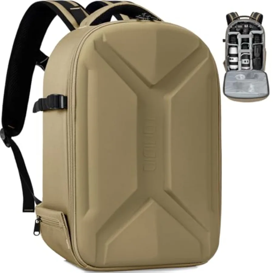 

Camera Backpack, Hardshell DSLR Photography Camera Bag, Waterproof Hard Shell Camera Case with Tripod Holder and 15.6" Laptop C