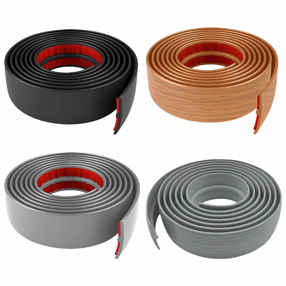 1pc 1/3m Floor Transition Strip Self Adhesive Wood Grain Edging Trim Strip Household Wear-resistant Divider Strip Doorway