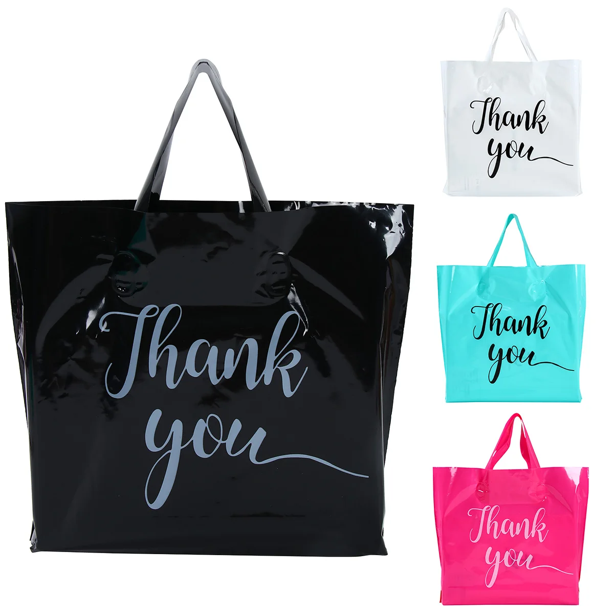 

25/50Pcs Thank You Gift Bags Wedding Birthday Guest Gift Wrap Plastic Shop Bags Christmas Gift Bags New Years 2025 Party Bags