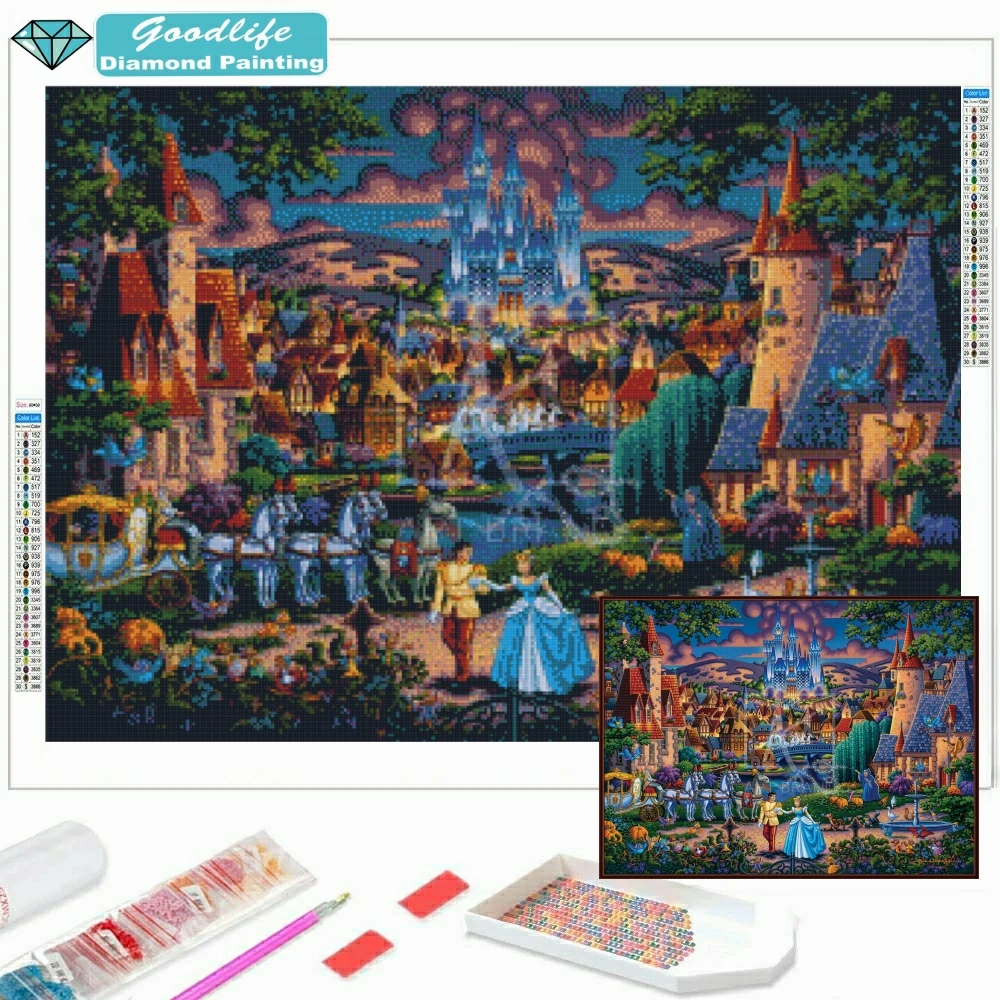 Disney Cinderela Enchanted Evening 5D DIY Pintura Diamante Bordado Mosaico Dos Desenhos Animados Ponto Cruz Decoração Para As Crianças Presente