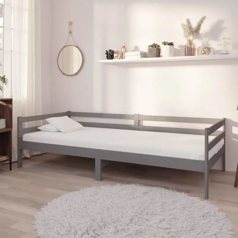 Lit de repos avec matelas – Lit de repos en bois massif pour chambres d'amis et salons – Canapé-lit multifonctionnel en pin avec surface de sommeil ergonomique