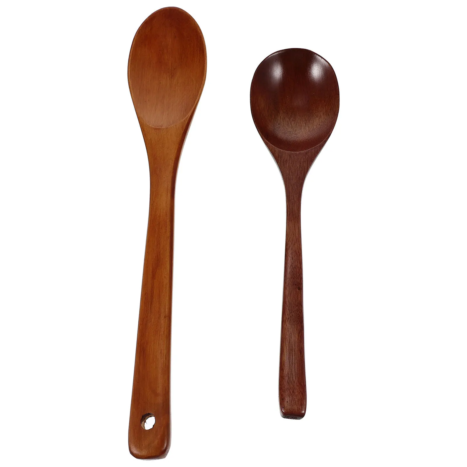 

2Pcs Large Wood Spoon Set Elegant Design Heat Insulation Cooking Serving Salad Soup Rice Stirring Wooden Spoons Food