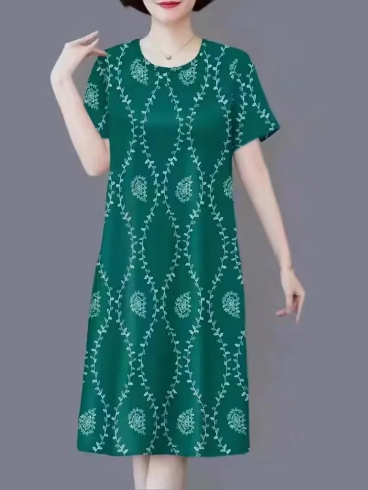 Señoras Loose Fit ort Sve Ice Silk Dr Faionable Print Casual Sle novedad de verano llegada marca Extraku mujer Dr