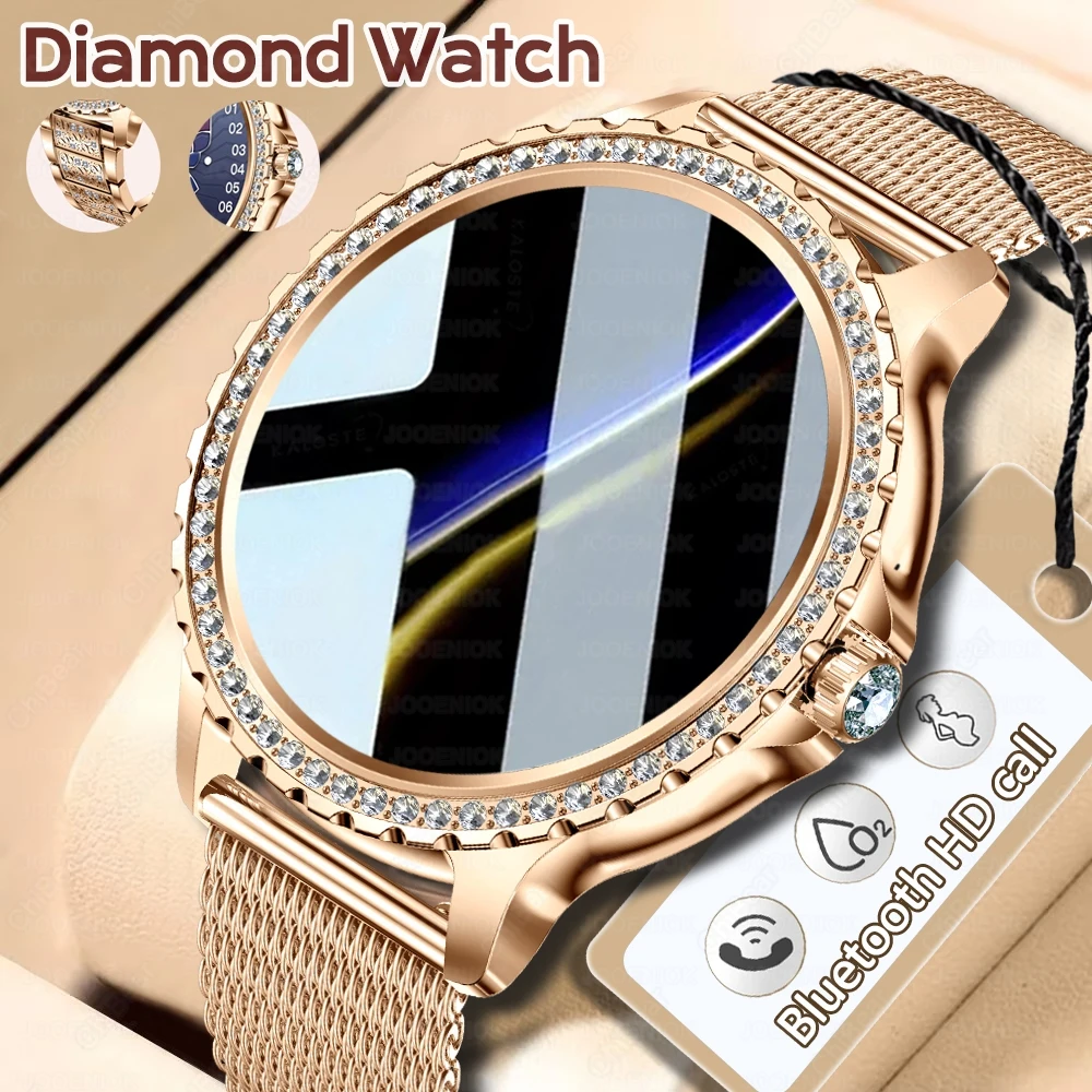 

Новые модные женские смарт-часы 2026 года с 1,32-дюймовым экраном, инкрустированные бриллиантами, с Bluetooth-вызовами, водонепроницаемые IP68, спортивные смарт-часы для женщин