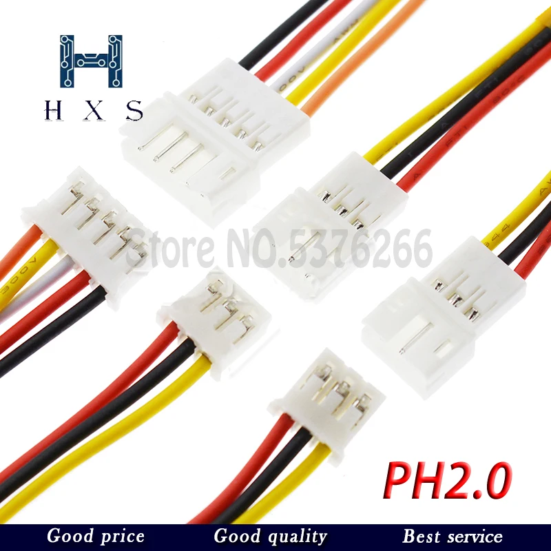 5Pair 2P 3 4Pin JST1.25mm PH 2.0mm XH 2.54mm SM2.5 JST Male Plug Female Jack Socket DIY Electrical Wire Terminal Cable Connector