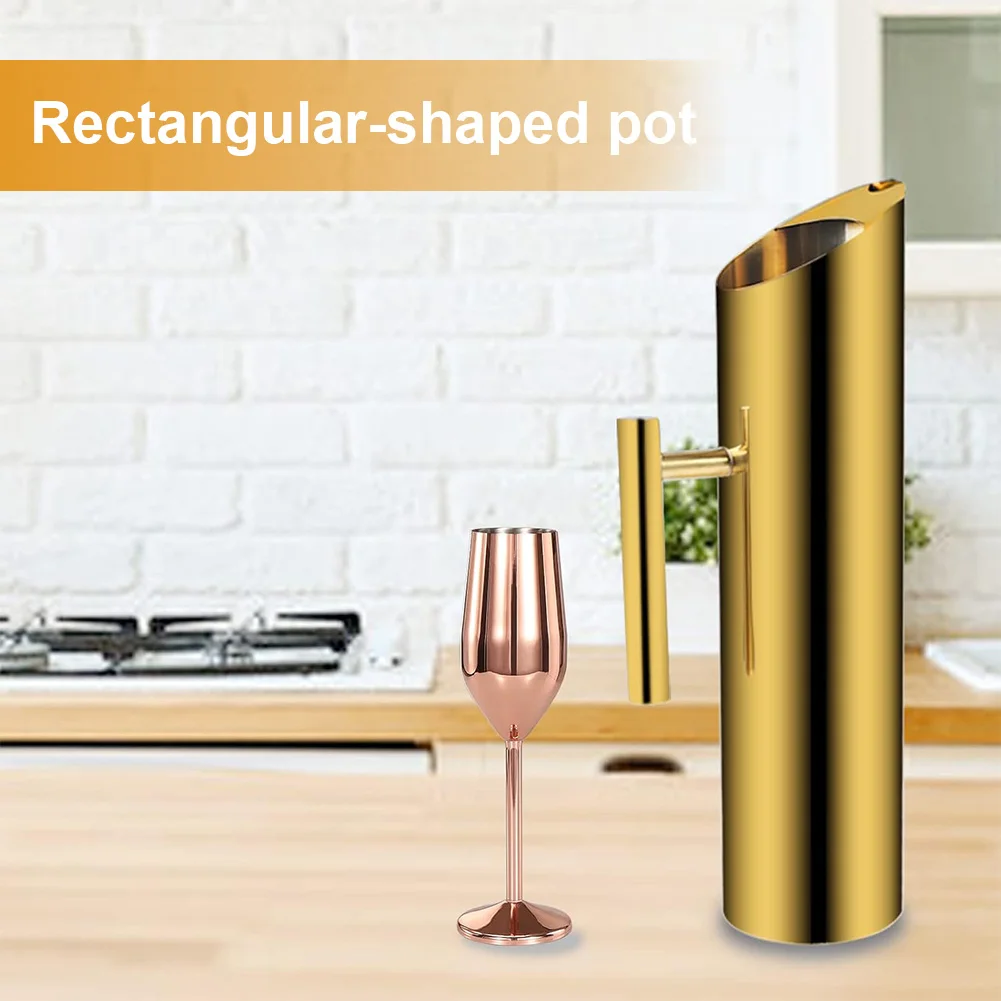 Tarro de vino tinto de cerveza de 1,5/2L con asa, contenedor divisor de vino tinto de acero inoxidable, gran capacidad para el hogar, restaurante y Bar