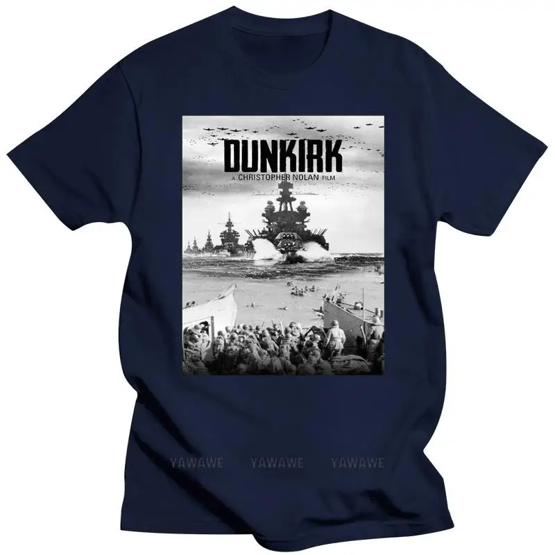 male Classic vintage tee-shirt fashion top DUNKIRK T SHIRT 4k bluray poster tee SMALL MEDIUM LARGE  XL unisex casual t-shirts