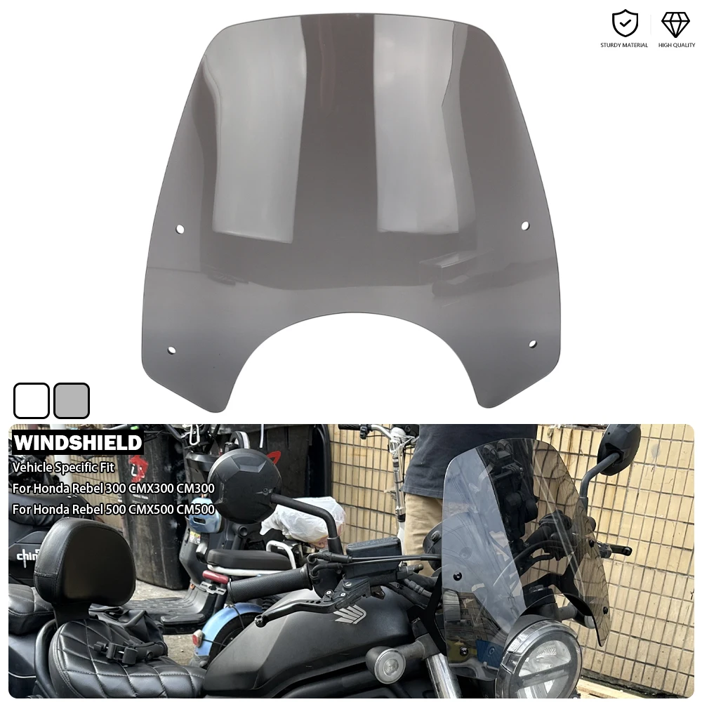 

Motorcycle Sport Windshield Wind Deflection Kit Clear/Smoke For Honda Rebel 1100 CMX 500 CM 300 CMX1100 CMX500 CMX300 2017-2025