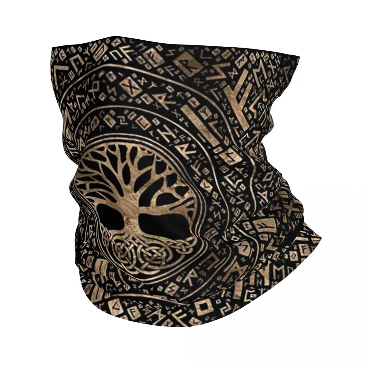 Tree Of Life -Yggdrasil Runic Pattern Bandana Neck Cover Printed Mask Scarf Multi-use Headband Cycling For Men Adult Washable