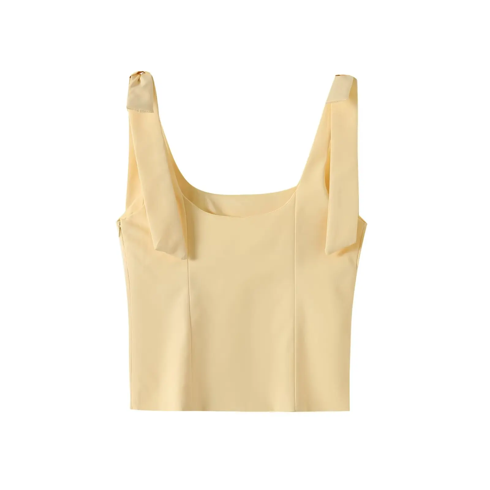 

TRAFZR Women's Sleeveless Vest Summer Tight Tops Streetwear Y2k Cropped Gyaru Fashion Bustier Gary Clothes Elegant Woman Top