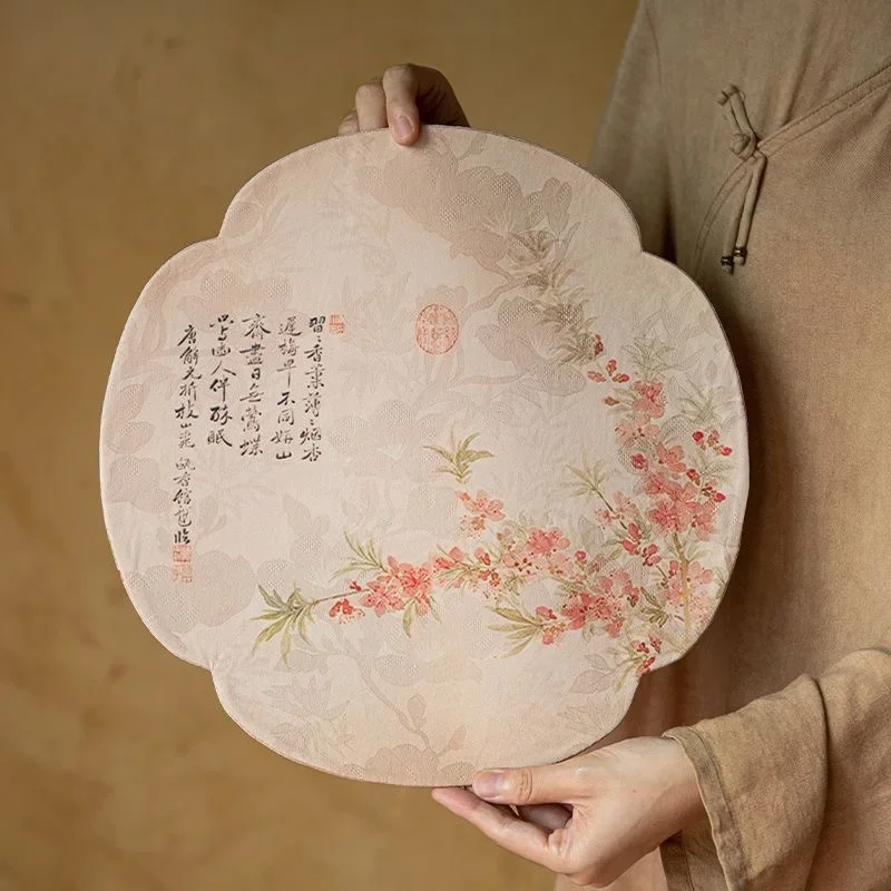 

Chinese Style Double - sided Home Tea Mat Round or Begonia Dry Brewing Non - slip Table Cloth