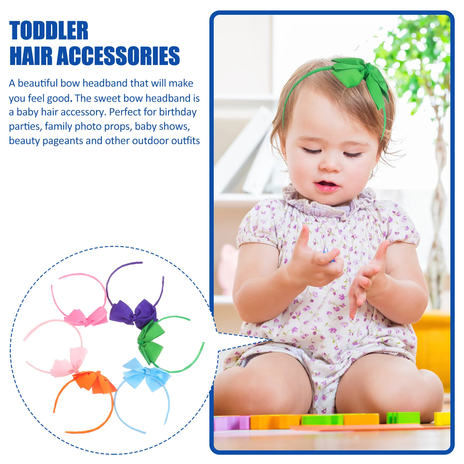 

6 Pcs Bow Headb Girls Hair Accessories Elastic Toddler Headb s Baby Hair Ties Classic Style Birthday Photo Shoot Hoops Child