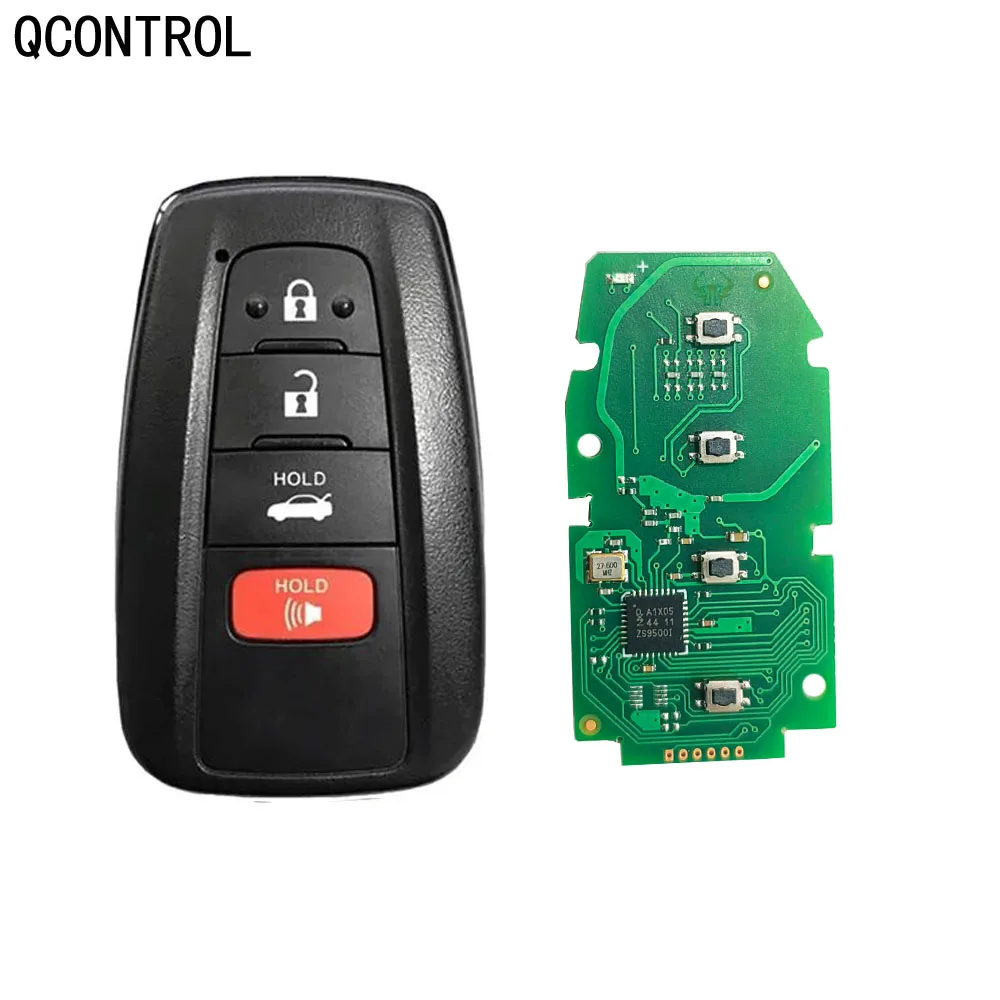 QCONTROL 2/3/4 أزرار الذكية مفتاح السيارة عن بعد فوب لتويوتا كورولا 2018-2023 312/314Mhz 4A رقاقة 231451-2000 HYQ14FBN 8990H-12010