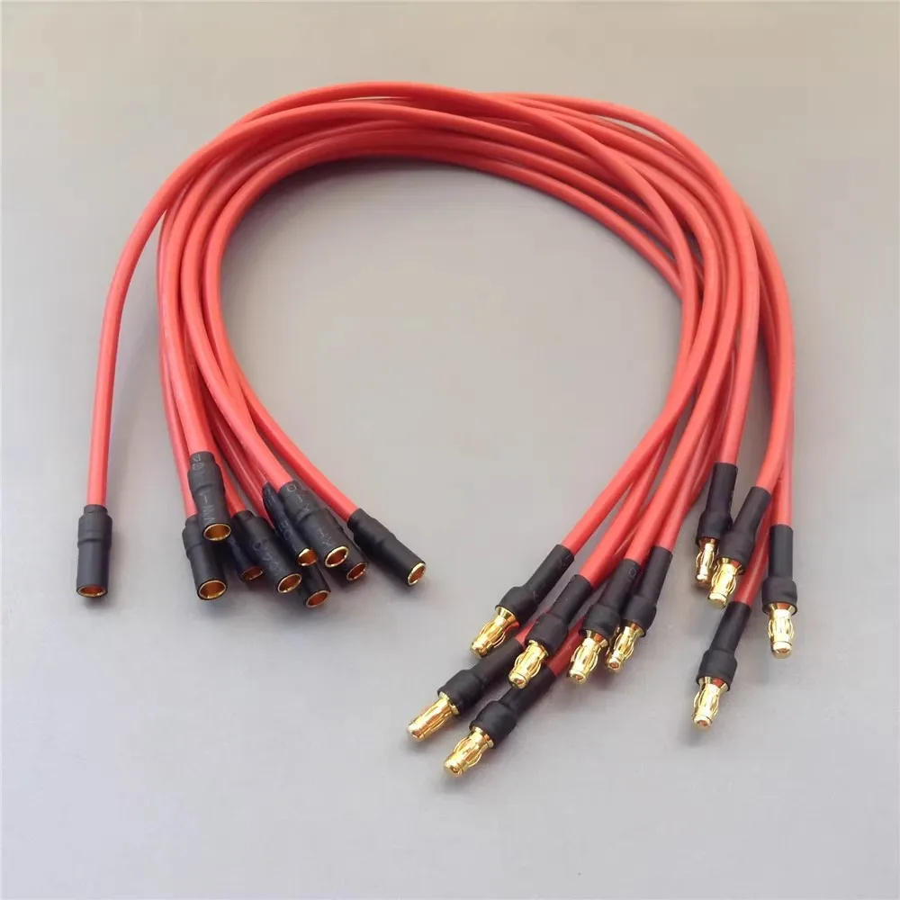 Cable de extensión ESC de Motor de alambre de silicona de alta temperatura de 3,5mm 16AWG enchufes macho/hembra de 30cm