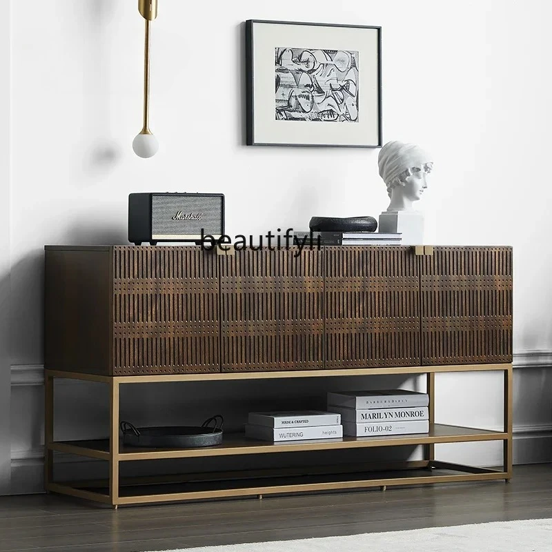 خزانة جانبية لتناول الطعام من الخشب الصلب بتصميم عتيق فاخر وخفيف الوزن وخزانة عتيقة متوسطة لغرفة المعيشة ومدخل الحائط وخزانة غرفة الطعام #2