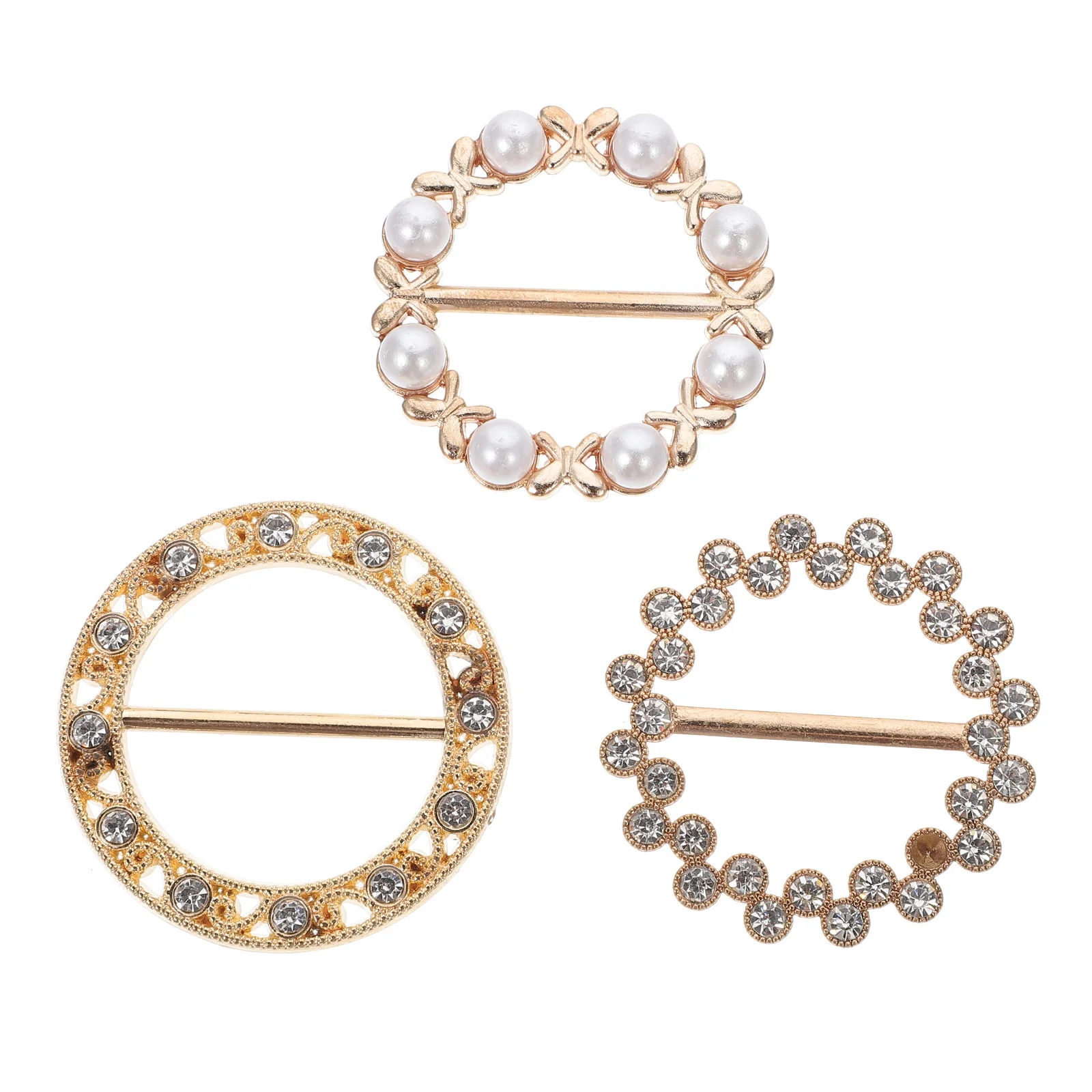 3 قطعة مشبك حلقة شال من حجر الراين إكسسوار أنيق لتي شيرتات أوشحة ملابس للسيدات زينة حفلات الزفاف والأعمال #4