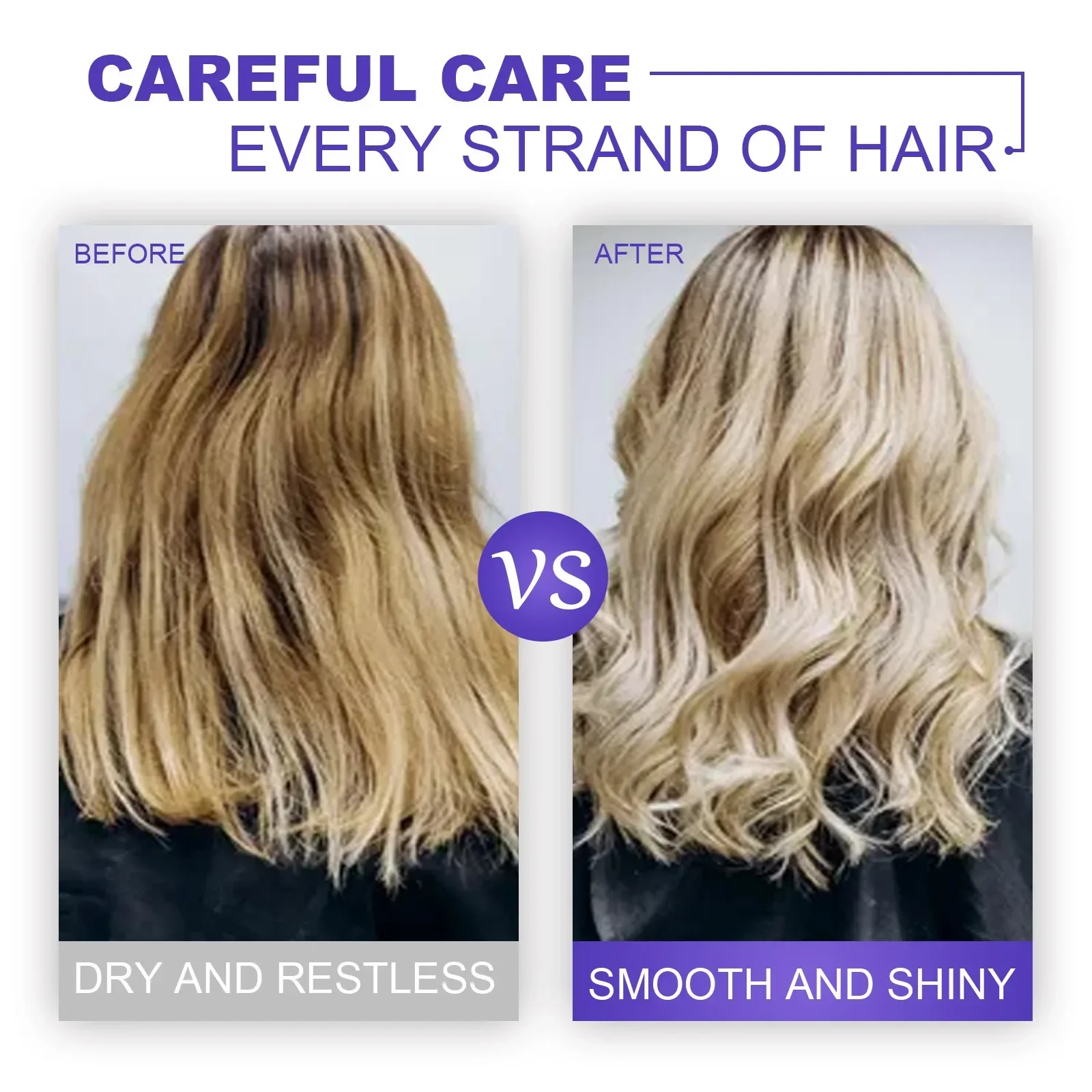 احصل على شعر رائع مع قناع الشعر الأرجواني الكيراتين - قناع إصلاح وتغذية للشعر لعلاج الشعر الجاف والتالف 100 مل