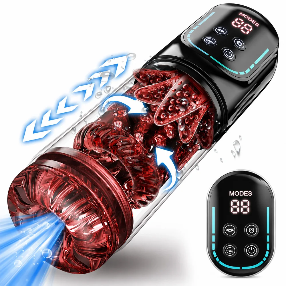 Men's masturbator - 9 rotation modes and 9 suction modes, portable male masturbator, sex machine, men's massage cup stimulator, male masturbator, adult products