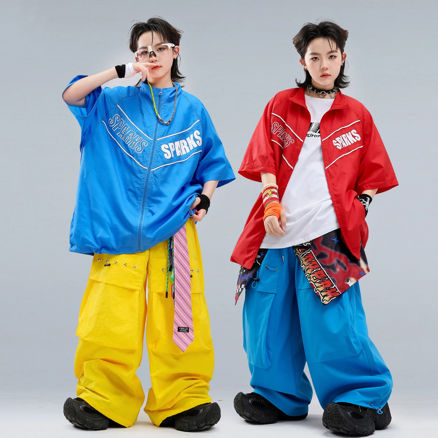 

Children Modern Jazz Dance Performance Costumes For Boys Girls Fashion Loose Suit Street Dance Hip Hop Stage Clothes DQS23596
