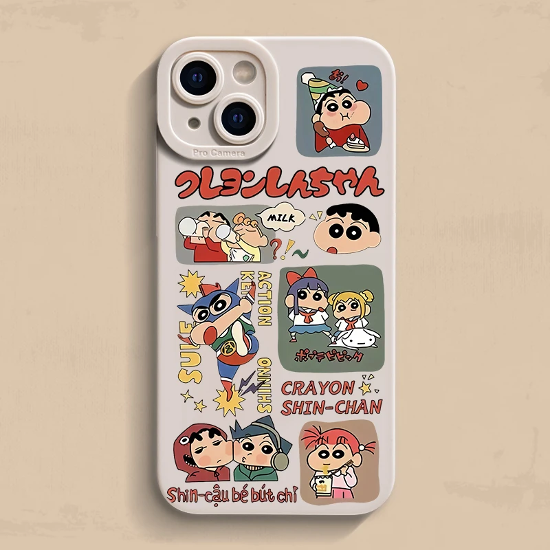 

NEW Luxury Cute Shin-chan Phone Case For Samsung Galaxy S23 S24 S25 Ultra S21 S22 FE Plus A55 A54 A53 A33 A34 A35 A15 A16 Cover