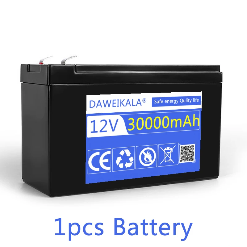 12V Batterij 30ah 18650 Lithium Batterij 30a Sproeier Ingebouwde Hoge Stroom Bms Elektrische Auto Accu 12.6V 3a Lader