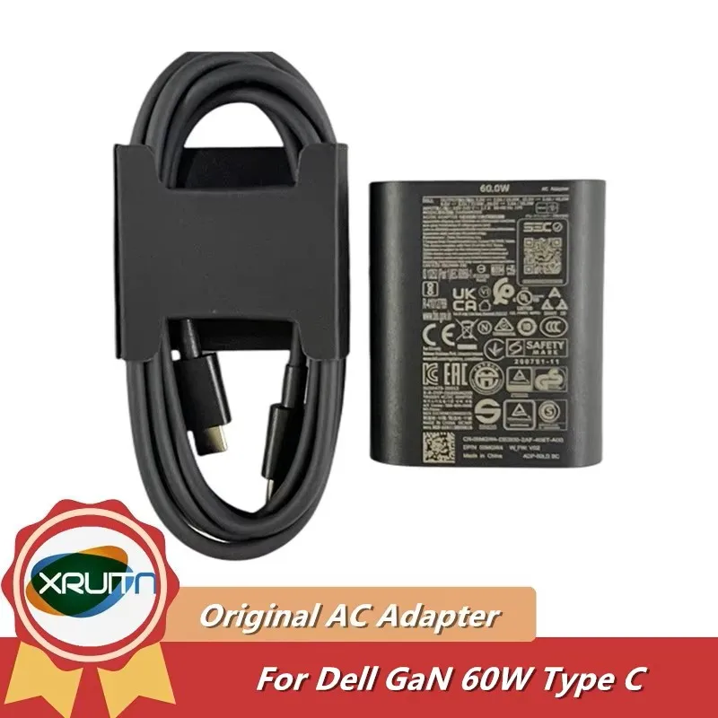 

Genuine 60W GAN USB-C Type C USFF AC Adapter Charger 20V 3A DA60NM200 LA60NM200 HA60NM200 For Dell Latitude 5330 5430 5530 9430