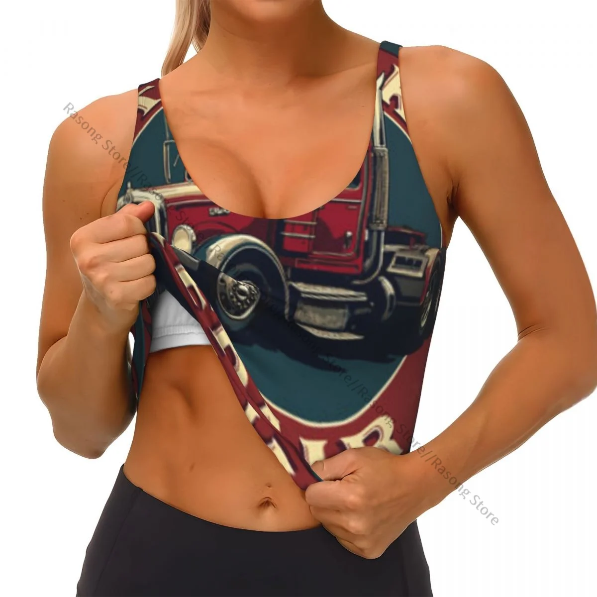 حمالة صدر رياضية للنساء للجري ملابس اليوغا سترة علامة عتيقة يعرض شاحنة كلاسيكية رمزية جمع سترة لياقة بدنية