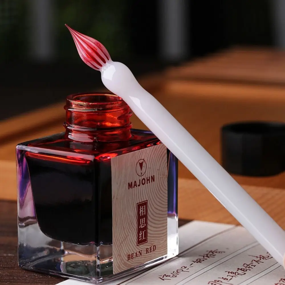 Handmade Glass Dip Pen Crystal Glass 0.5mm Signature Pen Multifunctional Smooth Dip Ink Pen for Writing Drawing Calligraphy