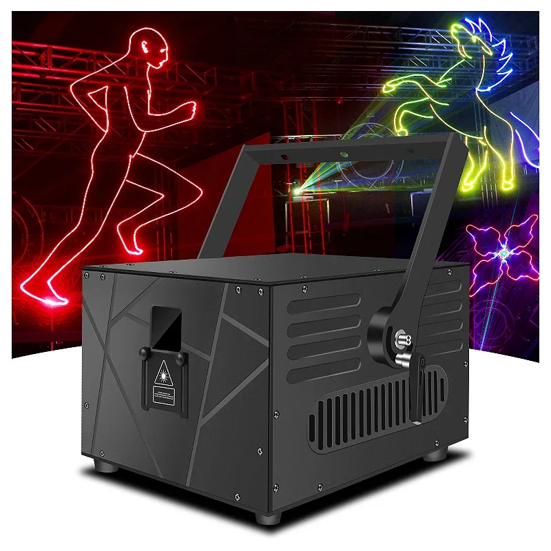 

Professional Full Color Animation Laser Light ILDA wedding DJ bar 10w 15w 25-30kpps rgb dynamic scan projector lamp DMX