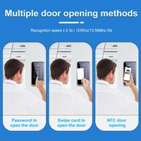 1000Users NFC Access Control Keypad Waterproof Backlight Touch Screen 125Khz+13.56Mhz RFID Proximity Card Password Unlock Reader 2