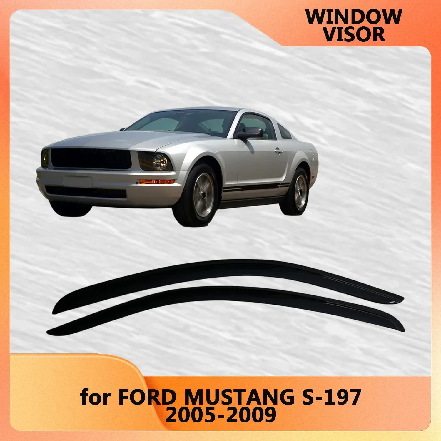 

Оконный козырек для FORD MUSTANG S-197 2005 2006 2007 2008 2009, ветрозащитные дефлекторы, защита от дождя, дверной козырек, вентиляционные шторы