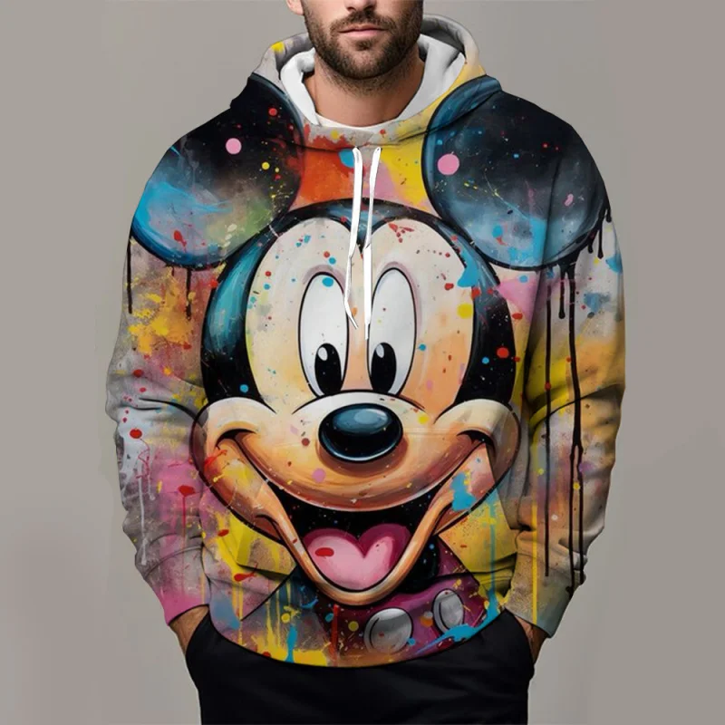 Otoño/Invierno Disney Mickey Mouse sudaderas con capucha moda 3D impreso hombres y mujeres sudaderas con capucha Casual calle disfraces de Disney