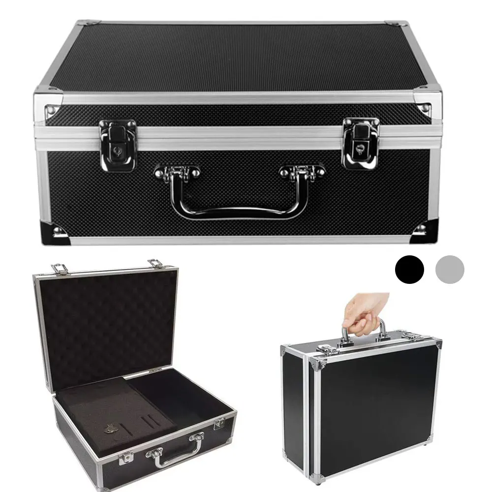 

Tattoo Kit Box Case Lock Key Box Black Aluminum Tattoo Makeup Carry Case with Lock Key for Makeup Tools Tattoo Accessories