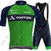 Maillot Equipo Cortizo Cycling Jersey 2024 Team Set Spain Short Sleeve Green Clothing Mens Road Bike Shirts Suit Bib Shorts MTB